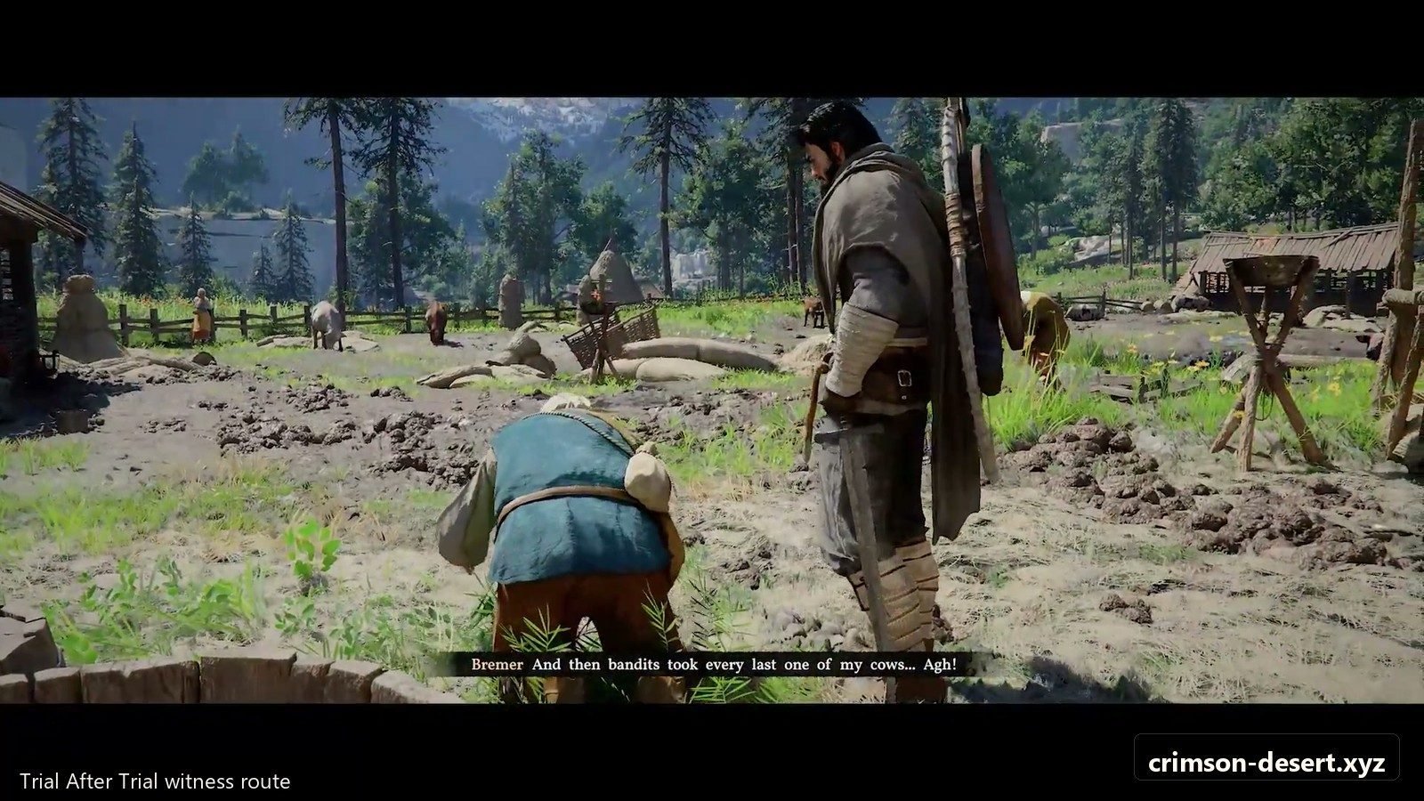Witness route and camp clue during the request. Screenshot with cms.crimson-desert.xyz watermark.