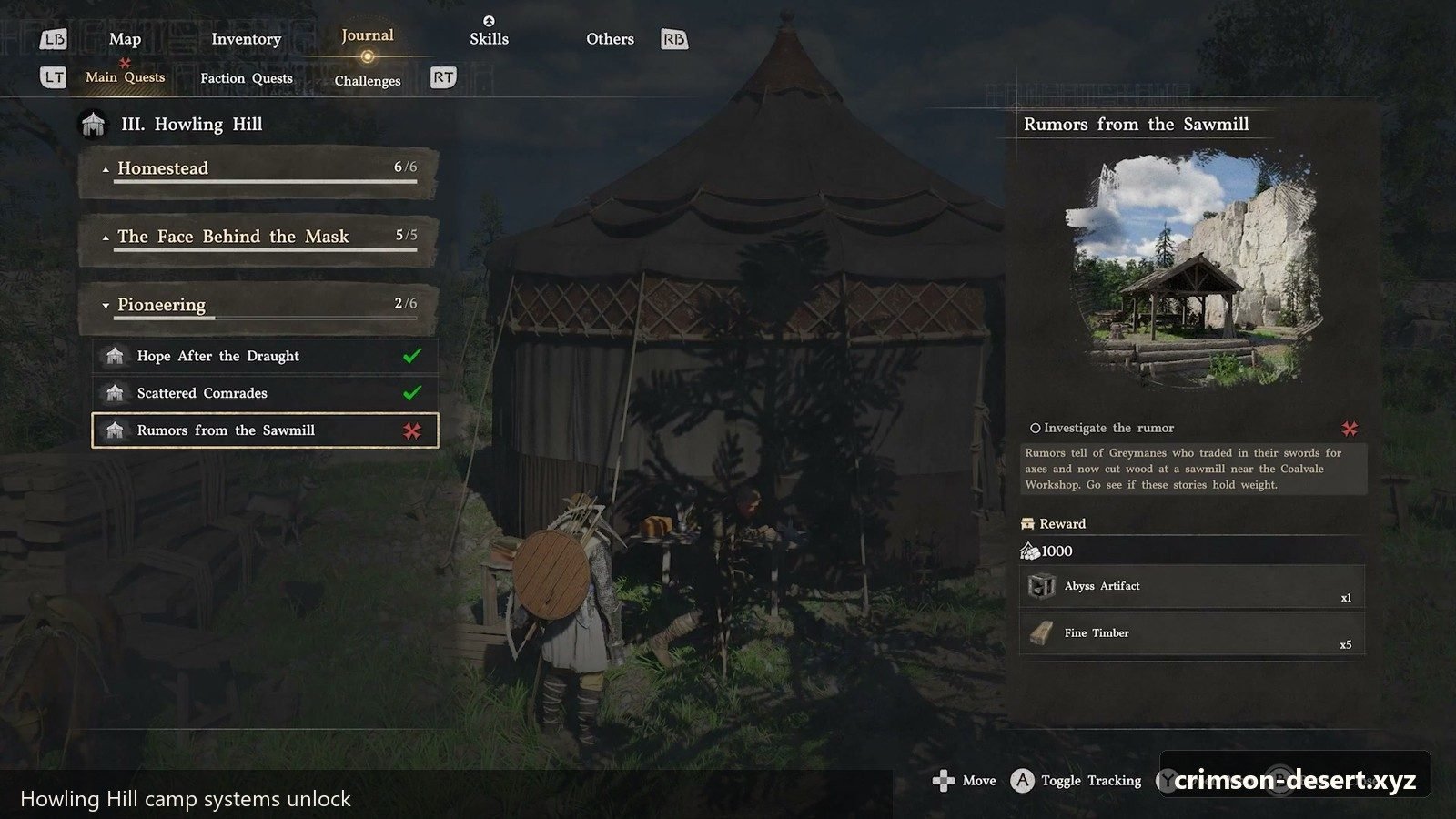 Crimson Desert camp cooking, recovery supplies, Kuku Pot use, and long-route preparation screenshot for Build: Camp Cooking Loadout for Long Exploration
