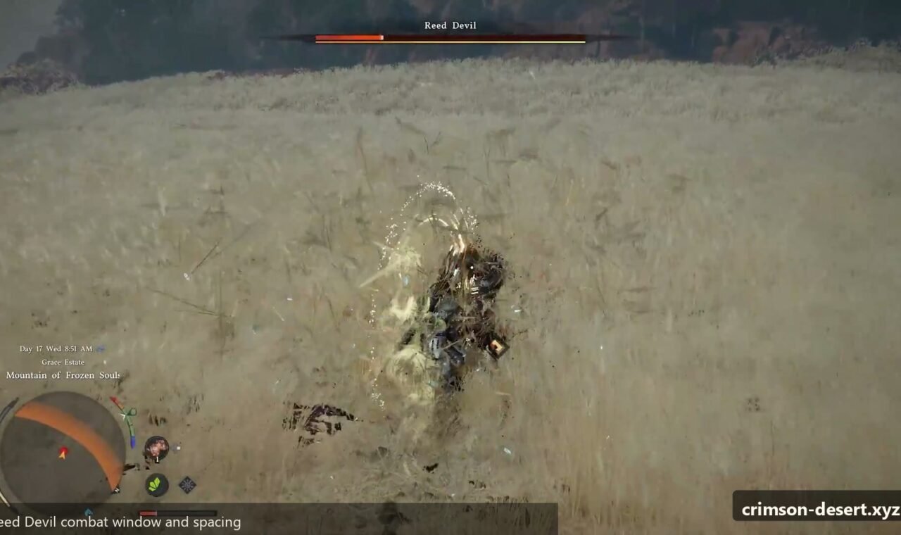 Crimson Desert giant beast hunts, boss body language, camera distance, and punish windows screenshot for Bosses: Giant Beast Hunt Preparation