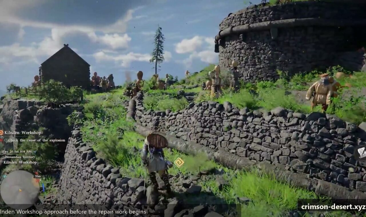 Crimson Desert material farming, workshop routes, enemy camps, and crafting preparation screenshot for Build: Material Farming Route for Gear Crafting