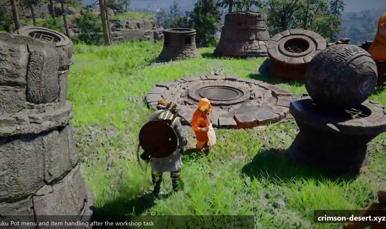 Crimson Desert camp cooking, recovery supplies, Kuku Pot use, and long-route preparation screenshot for Build: Camp Cooking Loadout for Long Exploration