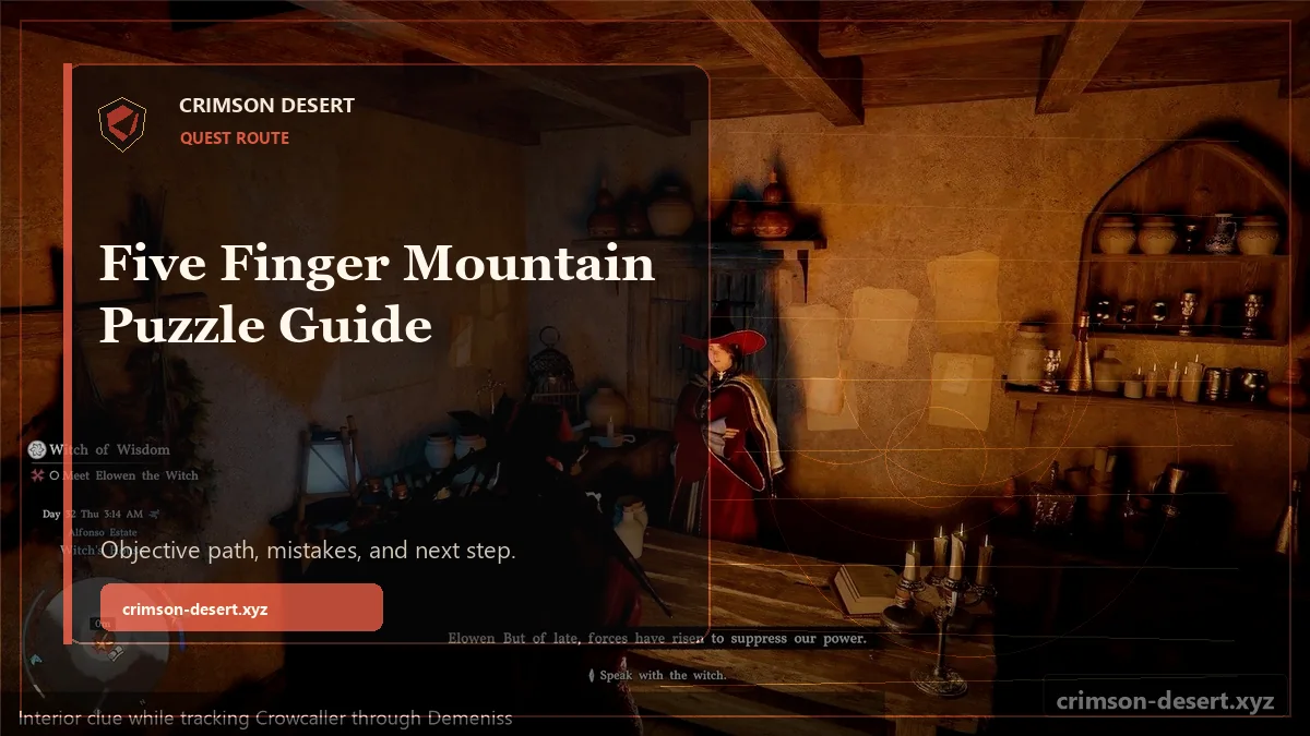 Crimson Desert Five Finger Mountain Puzzle Guide - polished Crimson Desert guide cover