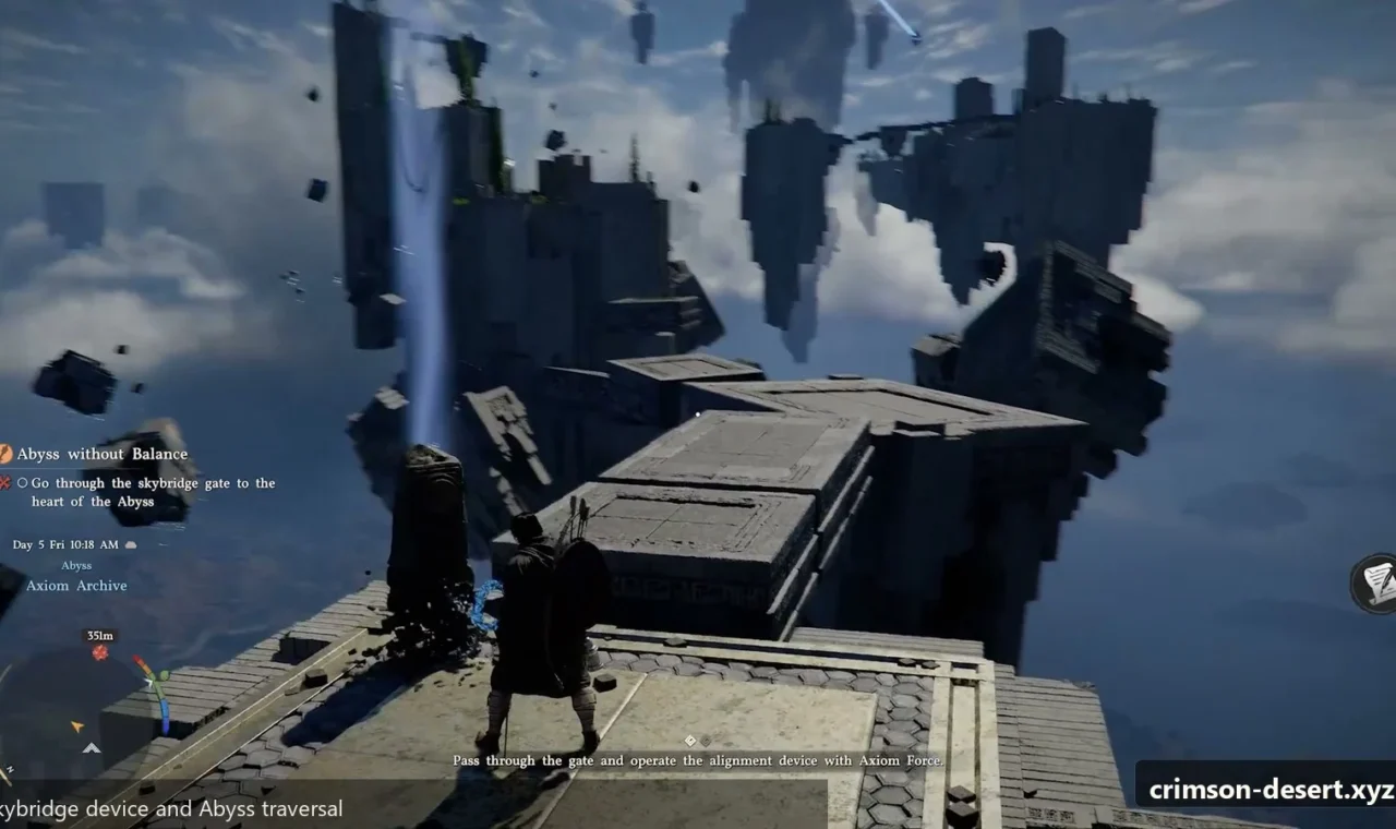 Crimson Desert in-game screenshot illustrating Skybridge (Step 3)