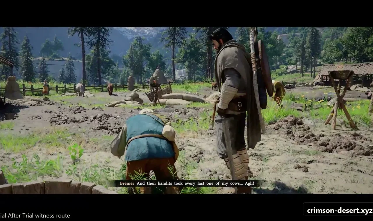 Crimson Desert in-game screenshot illustrating Witness Camp (Step 2)