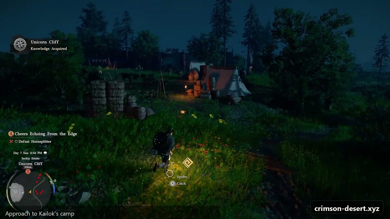 Crimson Desert in-game screenshot illustrating Boss Approach (Step 1)