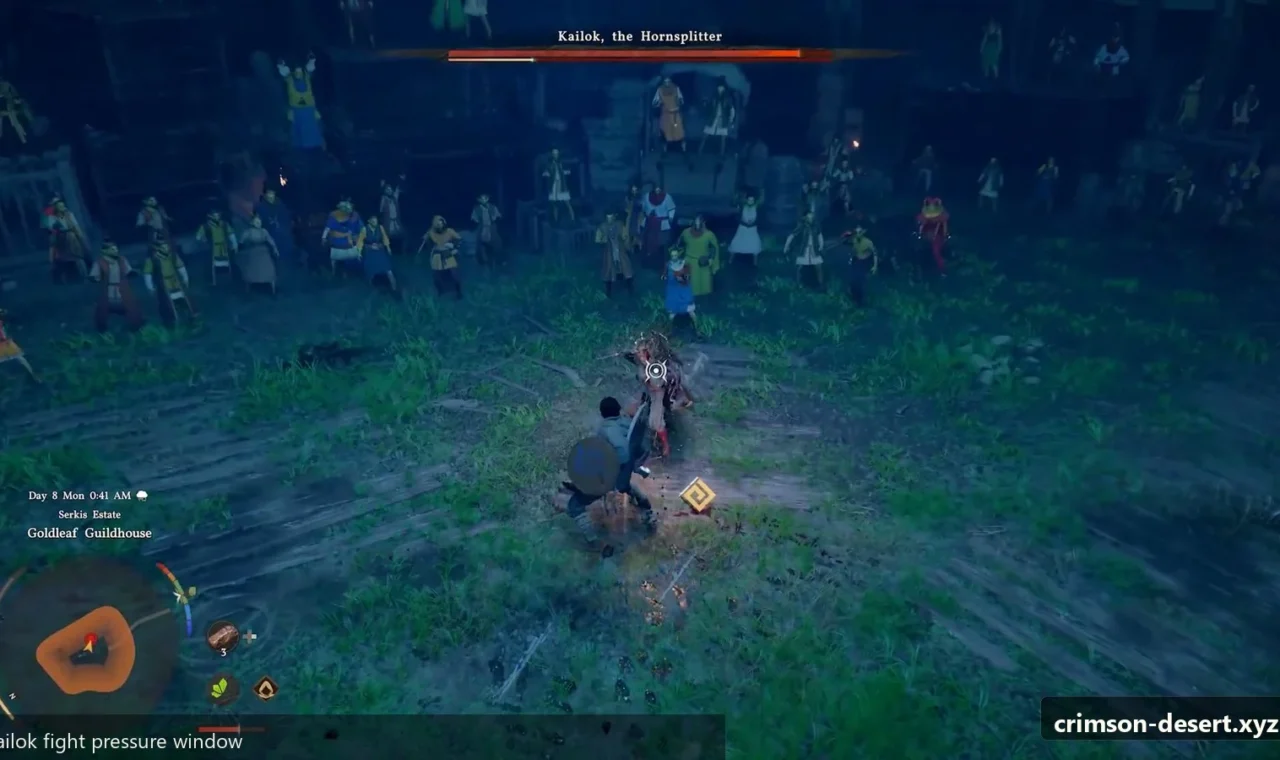 Crimson Desert in-game screenshot illustrating Kailok Fight (Step 2)