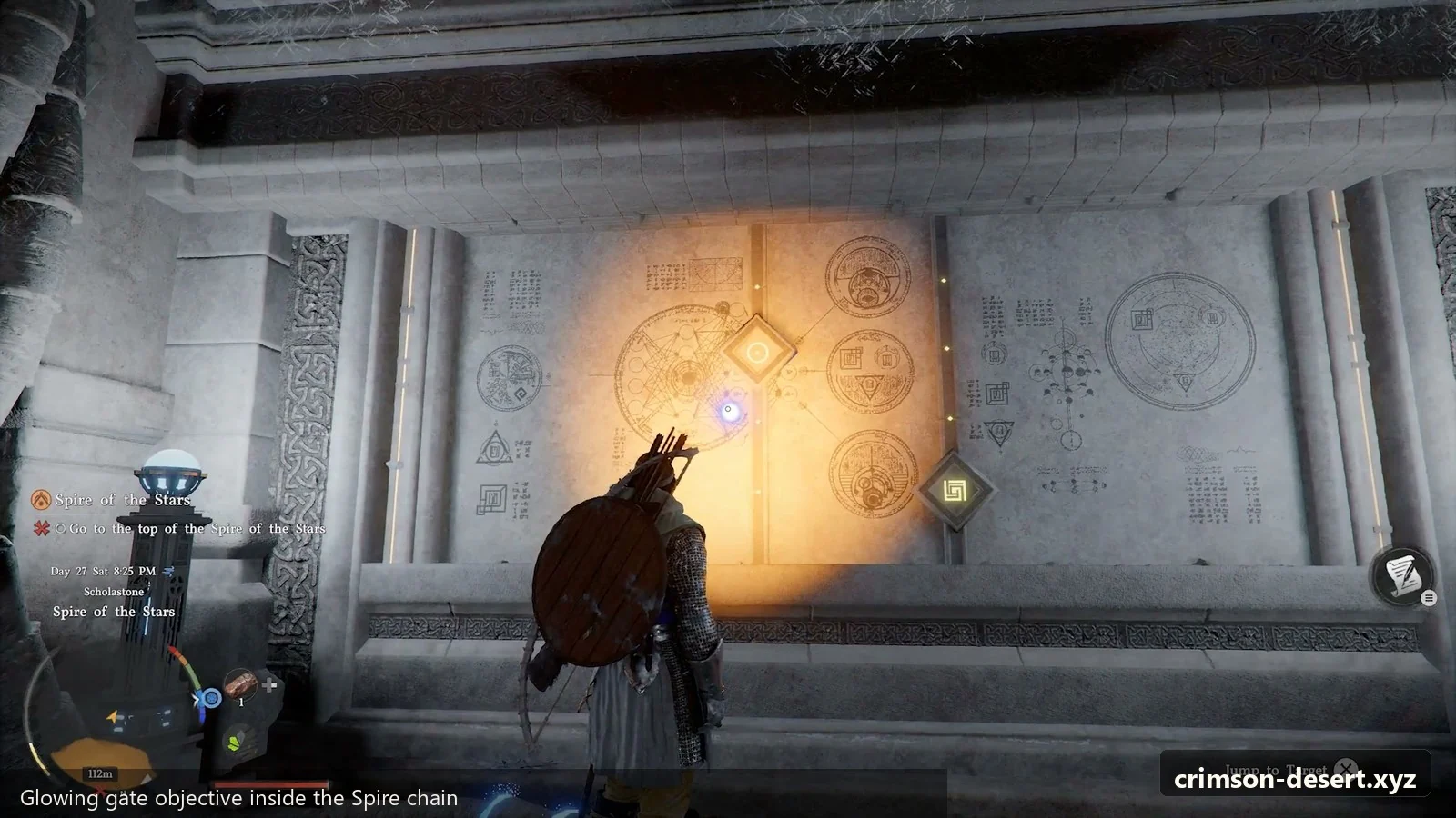 Crimson Desert in-game screenshot illustrating Glowing Gate (Step 5)