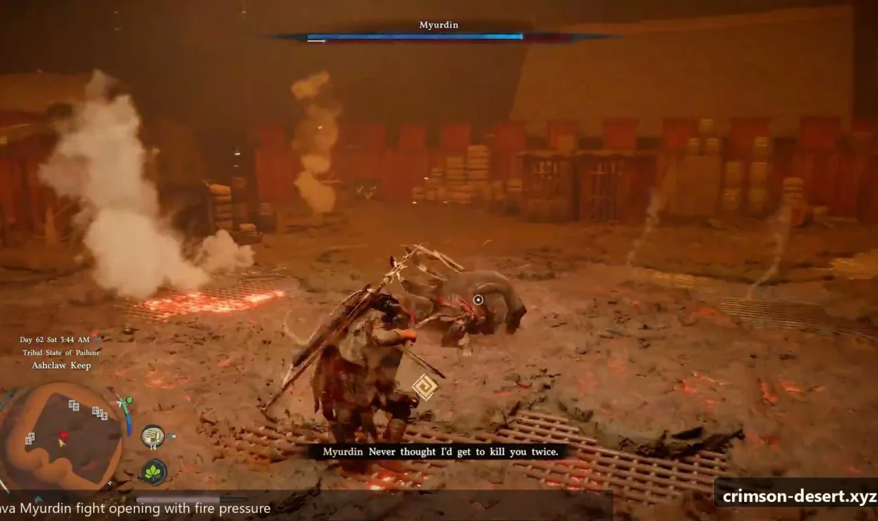 Crimson Desert in-game screenshot illustrating Lava Myurdin Opening (Step 4)