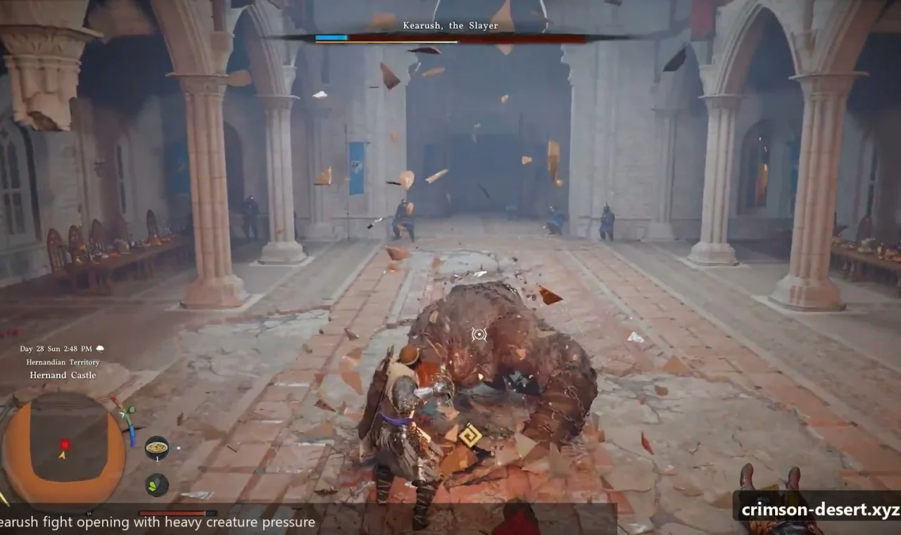 Crimson Desert in-game screenshot illustrating Kearush Fight (Step 3)