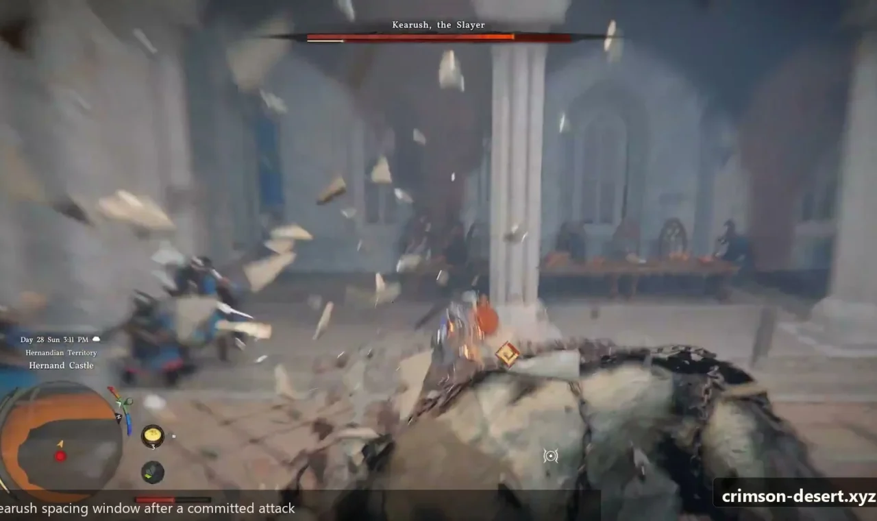 Crimson Desert in-game screenshot illustrating Kearush Spacing (Step 4)